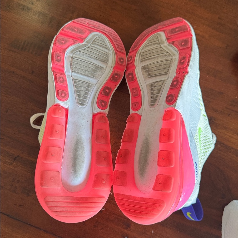 Nike Women's White and Pink Athletic Shoes with Blue Accents - Picture 4 of 4